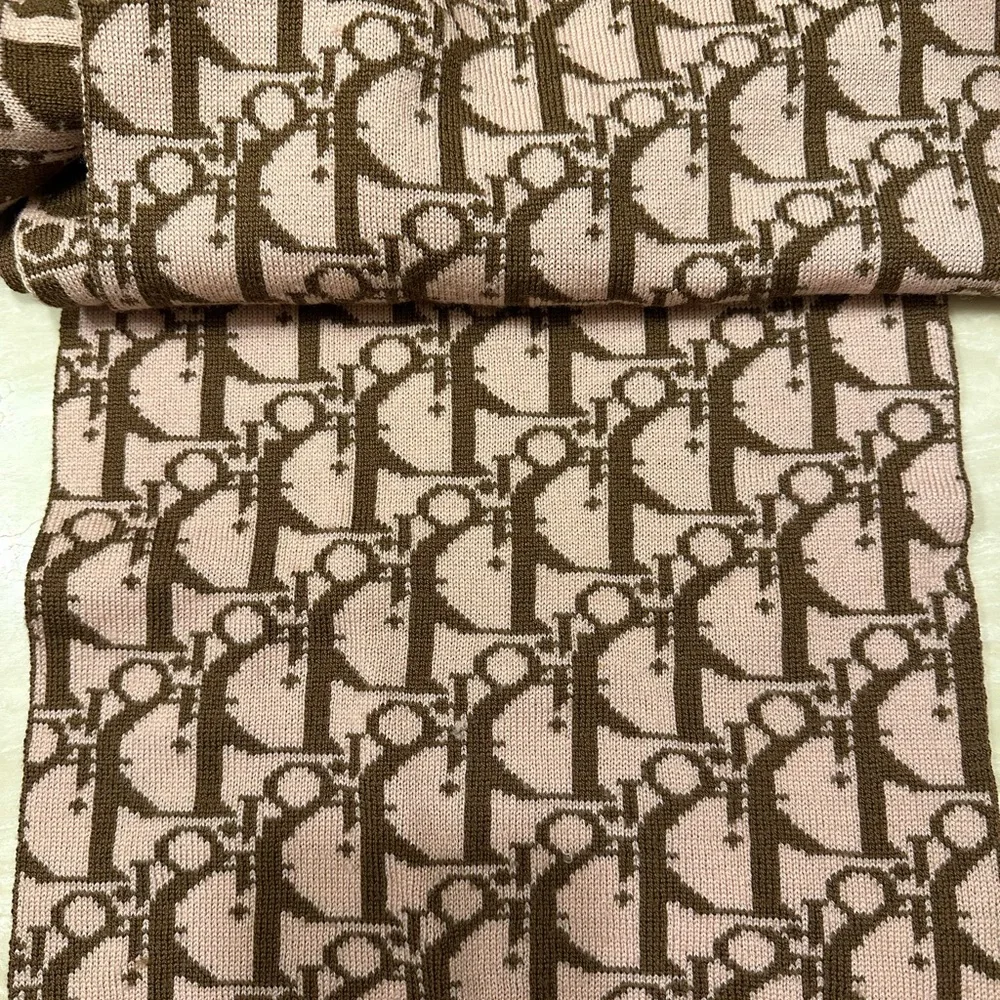 Dior Oblique Brown Pink Scarf Reversible